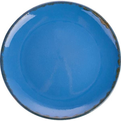 Тарелка Борисовская Керамика «Синий крафт» мелкая; D220, H23мм, керамика, голубой