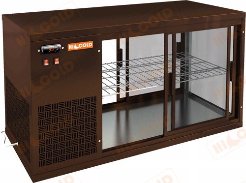 Витрина холодильная настольная HICOLD VRL T 1300 L BROWN