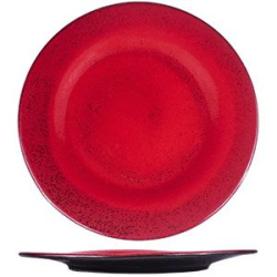 Тарелка Борисовская Керамика «Млечный путь красный»; D20см, фарфор, красный, черный