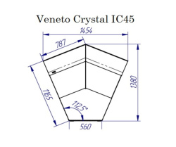 Витрина холодильная Italfrigo ВПC 0,11-0,64 (Italfrigo Veneto Crystal IС 45 Д) внеш 7016гл_внутр НЕРЖ