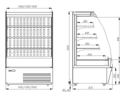 Холодильная горка гастрономическая Carboma F16-08 VM 1,9-2 0200 тонир.cтеклопакет (Carboma 1600/875 ВХСп-1,9) (9005 цвет черный)