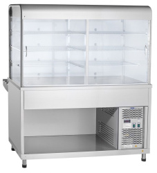 Прилавок-витрина холодильный Abat ПВВ(Н)-70КМ-С-01-НШ столешница нерж.