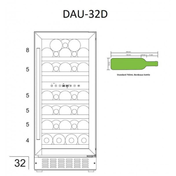 Шкаф винный Dunavox DAU-32.78DSS
