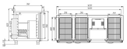 Стол холодильный Carboma T70 M3-1 (3GN/NT) с бортом 9006-2 корпус серый 3 двери