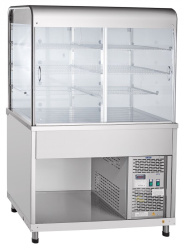 Прилавок-витрина холодильный Abat ПВВ(Н)-70КМ-С-НШ столешница нерж.