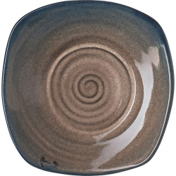 Тарелка Борисовская Керамика «Пати» квадратная; L23, B23см. фарфор, серый, синий