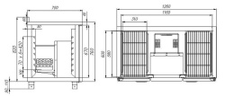 Стол холодильный Carboma T70 M2-1 (2GN/NT) с бортом 9006-2 корпус серый 6 ящ