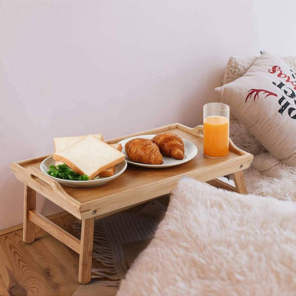 Столик-поднос Kitchen Muse KM-BT-500 бамбуковый раскладной для завтрака в постель