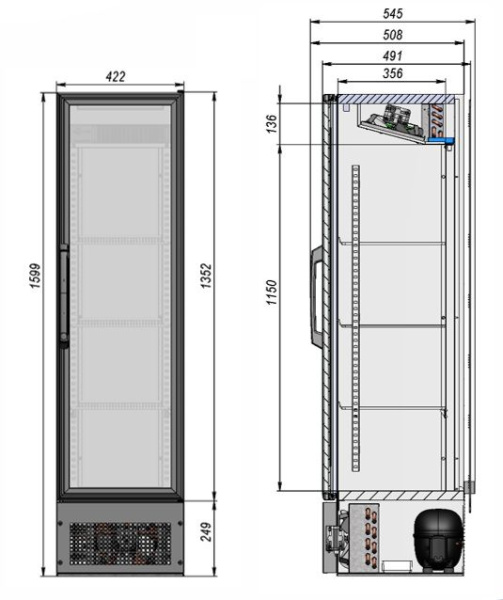 Шкаф барный холодильный Briskly 2 Bar (R1N)