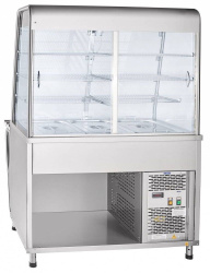 Прилавок-витрина холодильный Abat ПВВ(Н)-70Т-С-НШ с гастроёмкостями кашир.