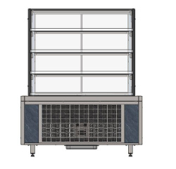 Витрина кондитерская холодильная с дверками раздачи RCC32A City (3 полки) 1100x700x1475(585)мм