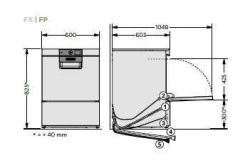 Машина посудомоечная с фронтальной загрузкой HOBART FX-10B (дренажная помпа, дозатор моющего средства)