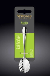Ложка десертная Wilmax Stella серебряная L 110 мм (на блистере)