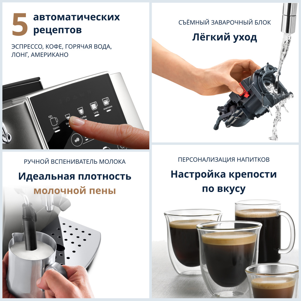 Кофемашина автоматическая DeLonghi Magnifica Start ECAM220.30.SB – фото 4 в каталоге Москвы