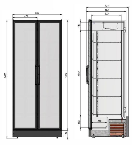 Шкаф холодильный Briskly 8 (RAL 7024)