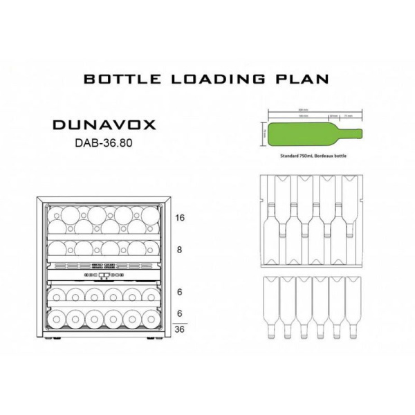 Шкаф винный Dunavox DAB-36.80DSS