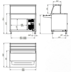 Прилавок холодильный Abat ПВВ(Н)-70КМ-02-НШ столешница нерж.