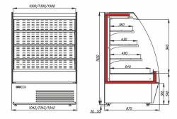 Холодильная горка гастрономическая Carboma F16-08 VM 1,9-2 0200 тонир.cтеклопакет (Carboma 1600/875 ВХСп-1,9, индивидуальное исполнение)