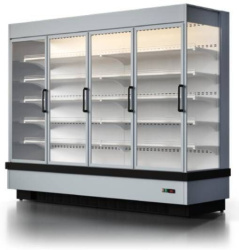 Холодильная горка гастрономическая Enteco master Вилия Cube 125 П ВС RD (с распашными дверьми)