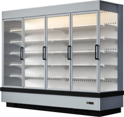 Холодильная горка гастрономическая Enteco master Вилия Cube 90 П ВС RD (с распашными дверьми)