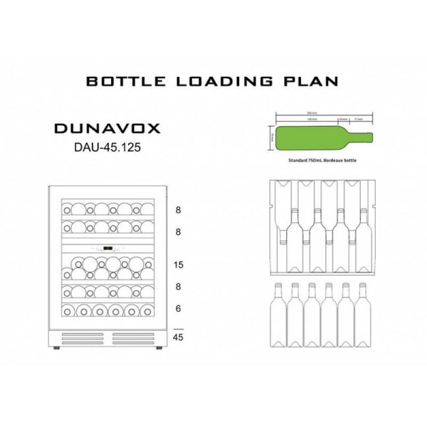 Шкаф винный Dunavox DAU-45.125DSS.TO