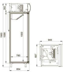 Шкаф холодильный POLAIR DM107-S 2.0 (белый, обрамл.черн.)