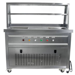Фризер для жареного мороженого Foodatlas KCB-2F (контейнеры, стол для топпингов, 2 компрессора)