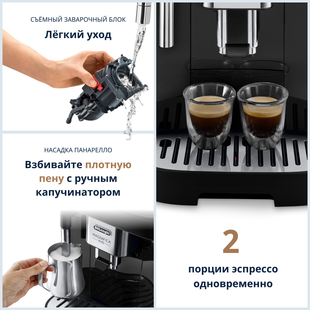 Кофемашина автоматическая DeLonghi Magnifica EVO ECAM290.22.B – фото 3 в каталоге Москвы