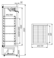 Шкаф холодильный Carboma R560 С (стекло) INOX