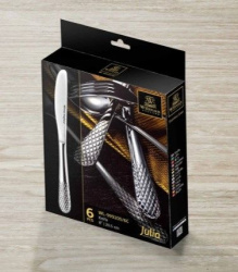 Набор десертных ножей Wilmax Julia серебряный L 205 мм (фирменная упаковка)