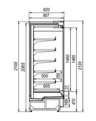 Холодильная горка гастрономическая МариХолодМаш Купец ВХСп-1,25 с дверями (боковины с зеркалом)
