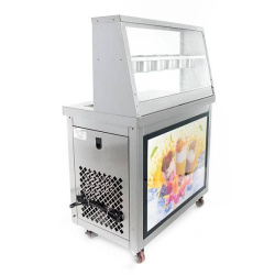 Фризер для жареного мороженого Foodatlas KCB-1F (контейнеры, световой короб, стол для топпингов)