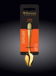 Набор кофейных ложек Wilmax Julia золотой L 115 мм (2 шт,на блистере)